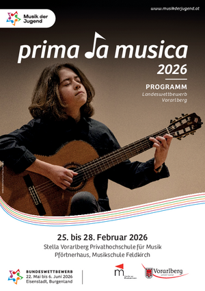Programmheft des Vorarlberger Landeswettbewerbes "prima la musica 2026"